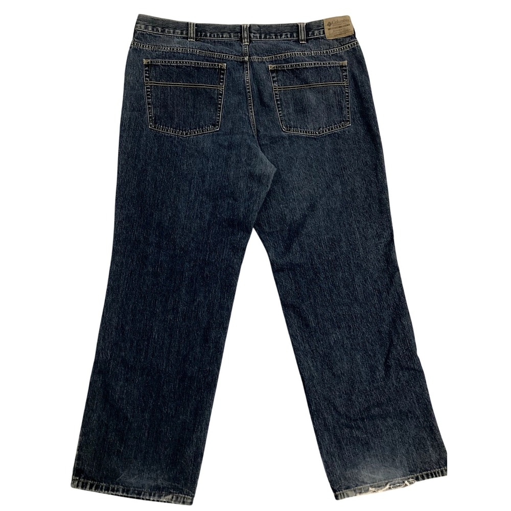 Columbia Vintage Jeans Men's 44X32 Dark‎ Wash Loose Straight Outdoors Hunting